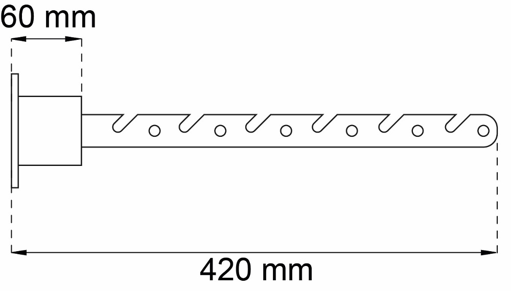 Balkonghängare / Vädringskrok i metall, HABO, 42 cm, Vit