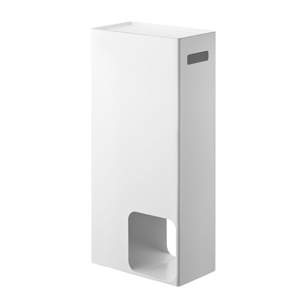 Behållare för toalettpappersrullar i metall, TOWER STOCKER, 23 x 12,5 x H 48 cm, Vit 