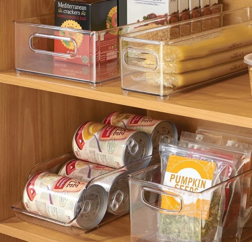 Behållare för ölburkar och konserver, PANTRY BIN, 35 x 14 x H10 cm, Transparent