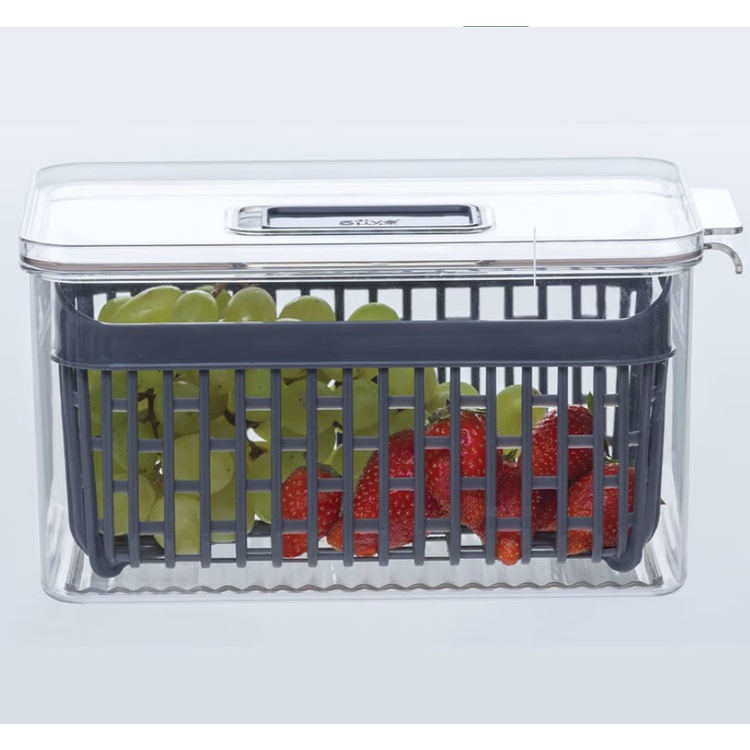 Behållare med durkslag. SMALL STAY FRESH BIN, 24 x 15.5 x H 12 cm, Kla