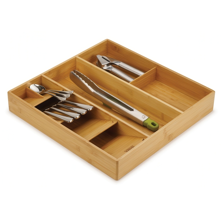Bestick- & Redskapslåda, 8 fack, DRAWERSTORE BAMBU, Joseph Joseph, 40 x 38,5 x H 6,5 cm , Natur