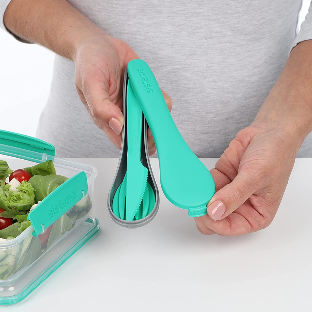 Bestick i Fodral, CUTLERY SET TO GO, Grå / Mint