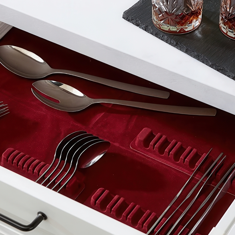 Bestickförvaring, för 114 bestick, CUTLERY ORGANIZER, Vinröd