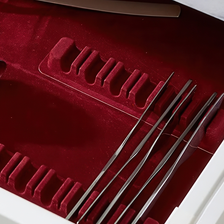 Bestickförvaring, för 114 bestick, CUTLERY ORGANIZER, Vinröd
