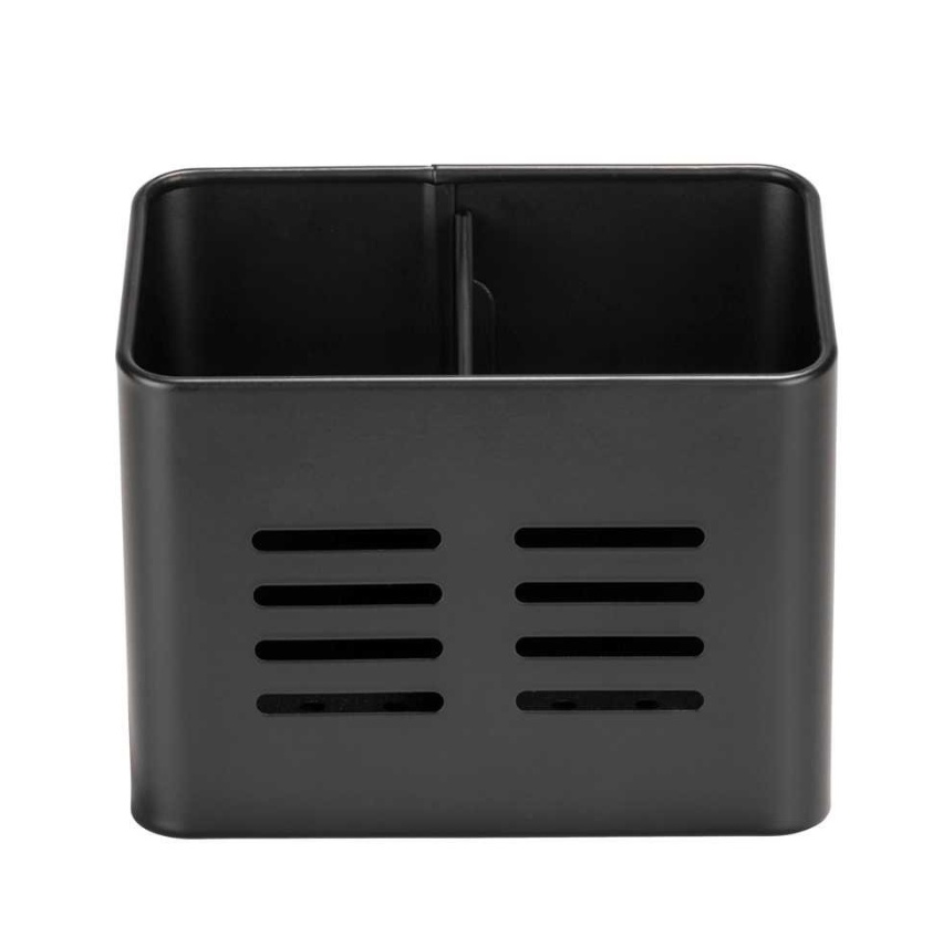 Bestickkorg i metall, BLACK UTENSIL CADDY 16 x 9 x H 13,5 cm, Svart