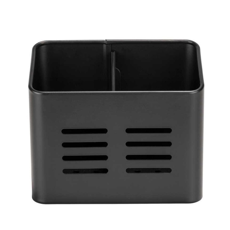 Bestickkorg i metall, BLACK UTENSIL CADDY 16 x 9 x H 13,5 cm, Svart