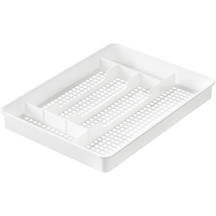 Besticklåda / Lådinsats, 6 fack, Stor, GASTROMAX, 41 x 31 x H 5 cm, Vit