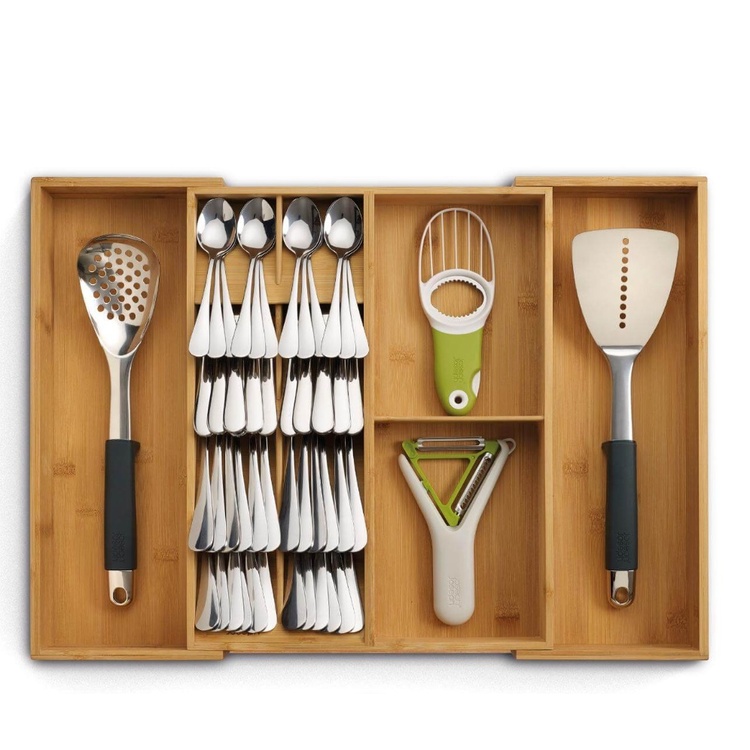 Besticklåda i Bambu, Expanderbar, DRAWERSTORE, Joseph Joseph, 40 x 32~56 x H 6,8 cm, Natur