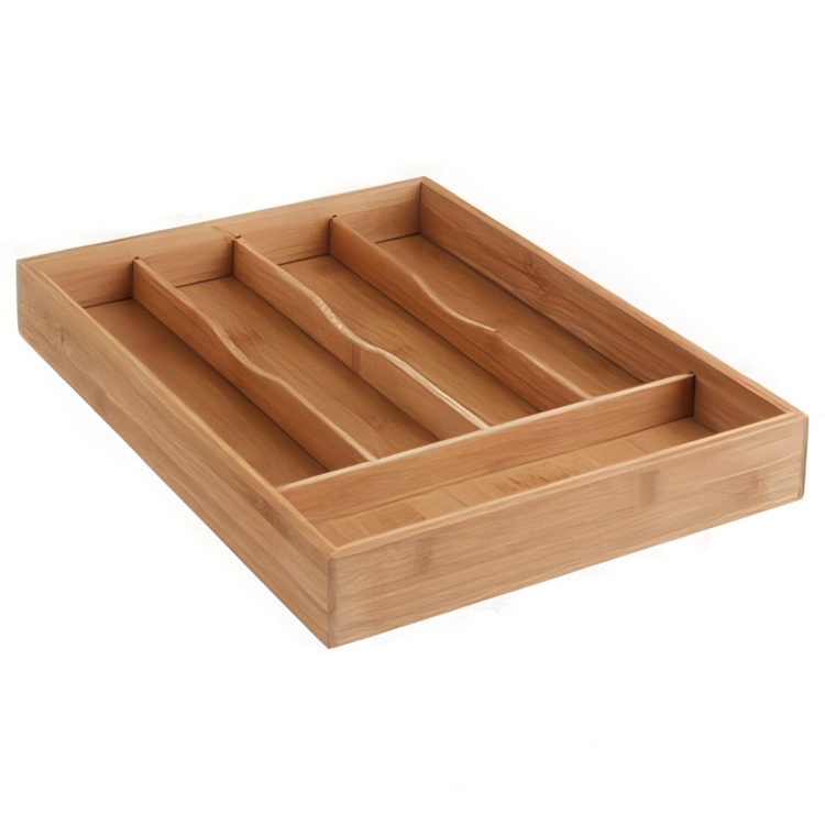Besticklåda i Bambu, Låg, SMALL CUTLERY HOLDER, 34 x 25 x H 4,3 cm, Natur