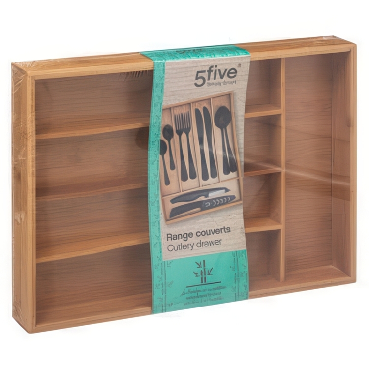 Besticklåda i Bambu, Låg, SMALL CUTLERY HOLDER, 34 x 25 x H 4,3 cm, Natur