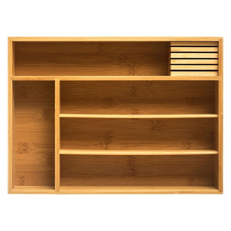 Besticklåda med Knivfack, Bambu, TIDY SMART CUTLERY HOLDER, 38 x 28 x H 7 cm, Natur