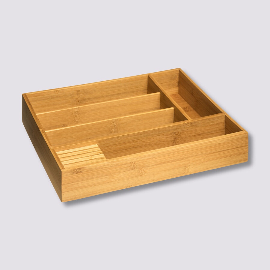Besticklåda med Knivfack, Bambu, TIDY SMART CUTLERY HOLDER, 38 x 28 x H 7 cm, Natur