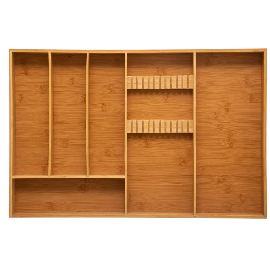 Besticklåda med Knivfack, Bambu, TIDY SMART XXL CUTLERY HOLDER, 38 x 58 x H 5 cm, Natur