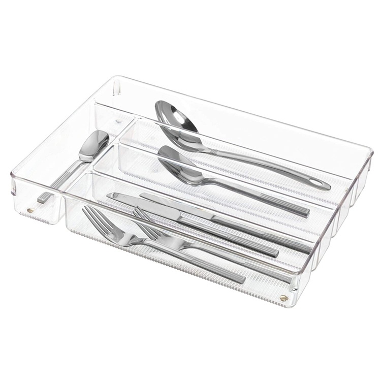 Besticklåda, 5 fack, LINUS SHALLOW CUTLEY TRAY, 35 x 27,3 x H 5,1 cm, Transparent