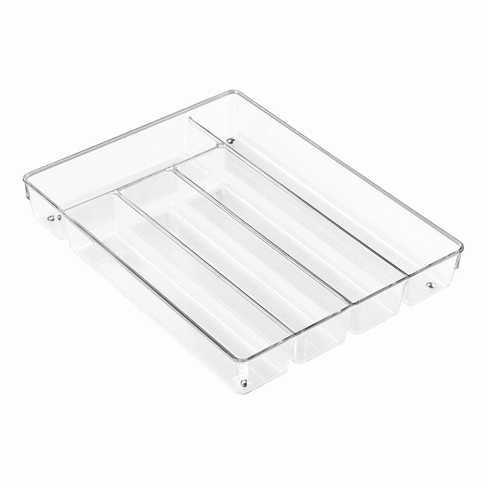Besticklåda, 5 fack, LINUS SHALLOW CUTLEY TRAY, 35 x 27,3 x H 5,1 cm, Transparent