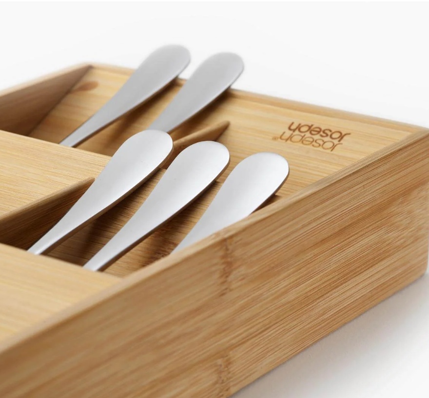 Besticklåda, 8 fack, LARGE DRAWERSTORE BAMBOO, Joseph Joseph, 38,4 x 17,5 x H 6 cm, Natur