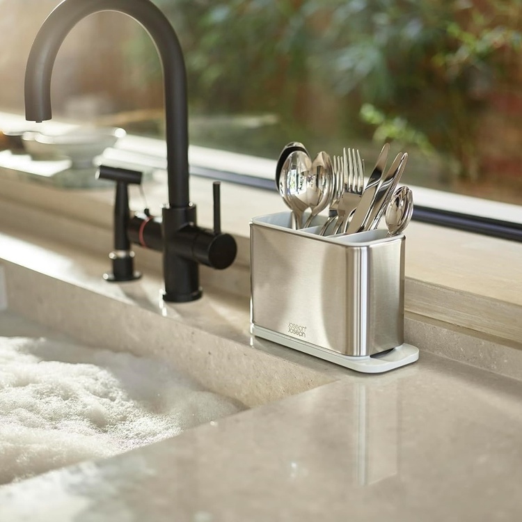 Bestickställ, SURFACE CUTLERY DRAINER, Joseph Joseph, Rostfritt / Ljusgrå