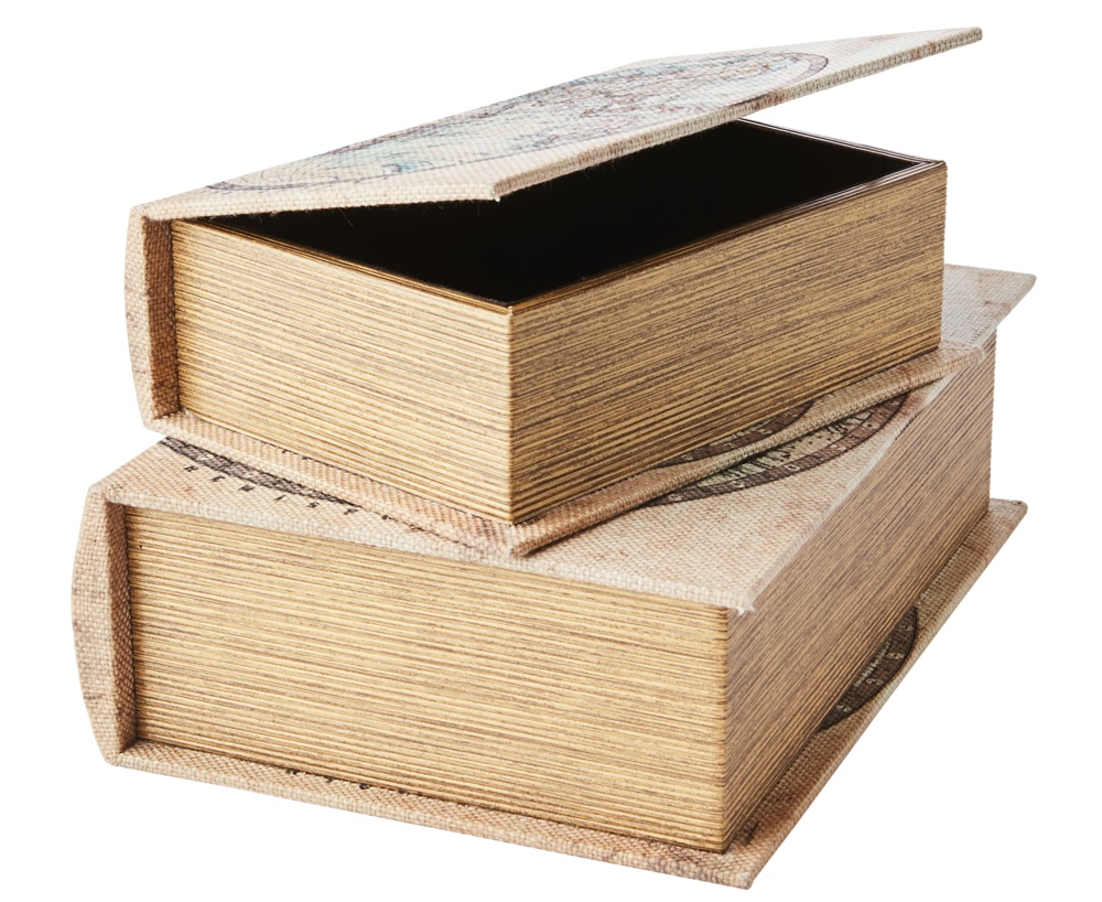Boklåda, Dold Förvaring, THE WORLD MAP, SMALL, 20 x 14 x H6 cm