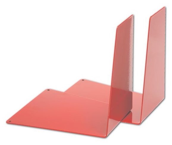 Bokstöd i metall, 2 st, WEDGE, 12 x 14 x H14,5 cm, Röda