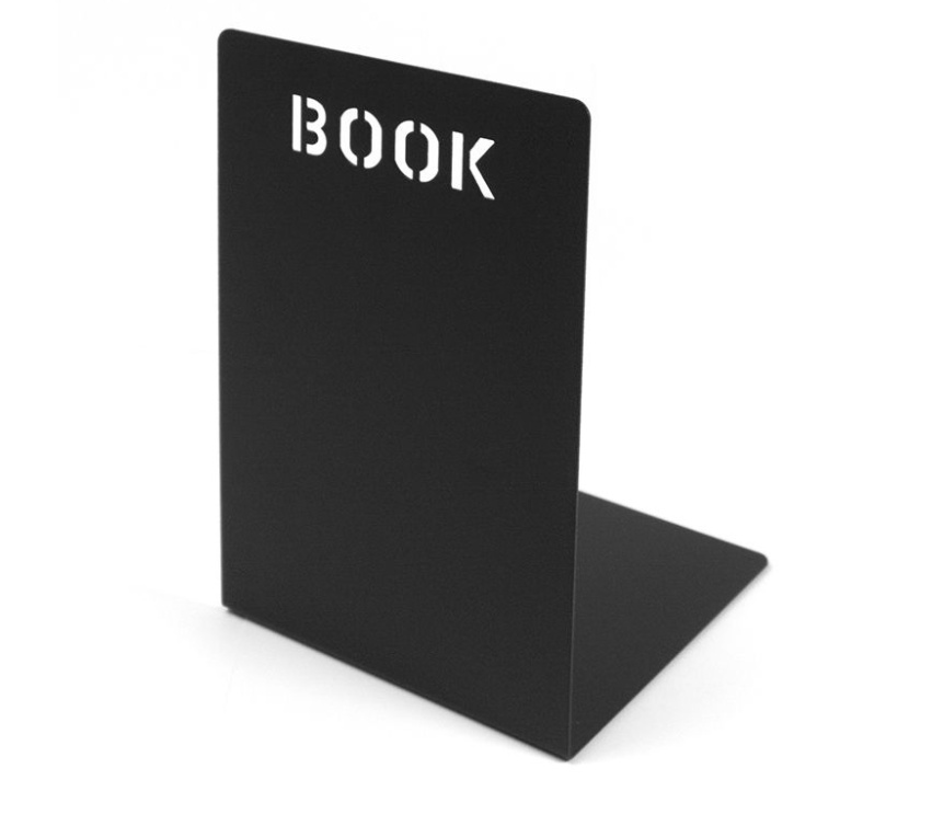 Bokstöd i metall, BOOK, 12 x 12 x H 18 cm, Svart