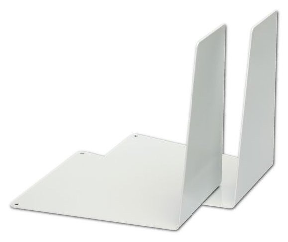Bokstöd i metall, 2 st, WEDGE, 12 x 14 x H14,5 cm, Vita