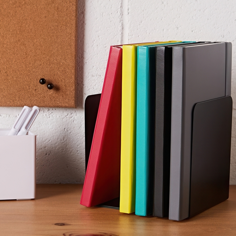 Bokstöd i metall, 2 st. ALBERT CLASSIC, 12,5 x 14 x H14 cm, Svarta