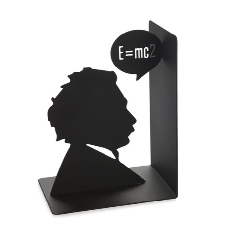 Bokstöd i metall, EINSTEIN, 10 x 13 x H 17, Svart