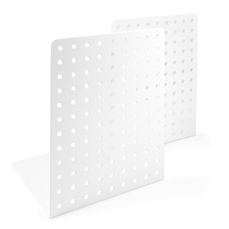 Bokstöd i metall, Extra stora, 2 st, HEAVY DOTS, Vita