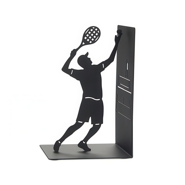 Bokstöd i metall, TENNIS MATCH POINT, 11 x 10 x H 17 cm, Svart