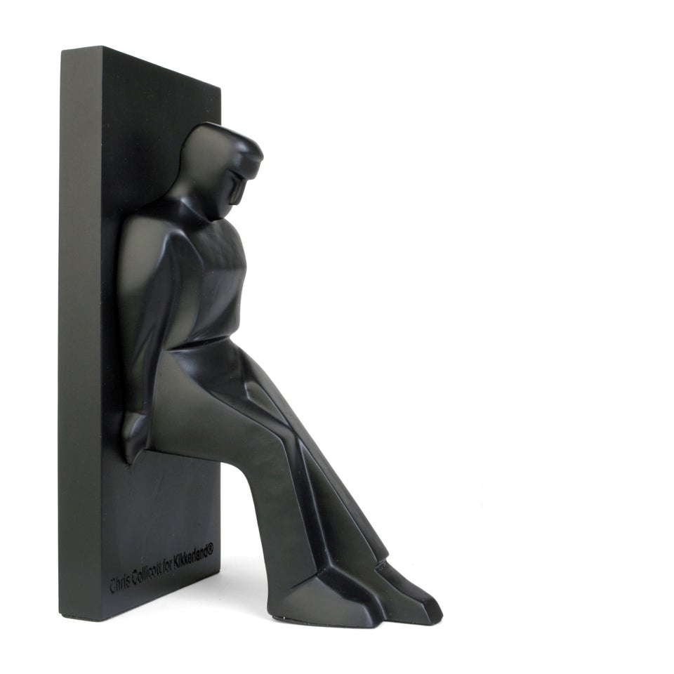 Bokstöd, 2 st, LEANING MEN, 12 x 8 x H 19,5 cm, Svart