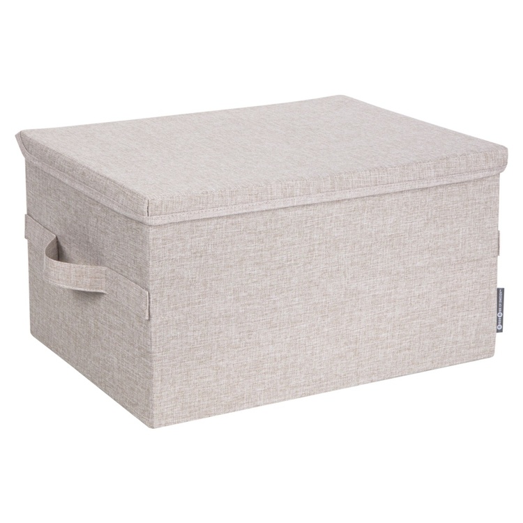 Box i tyg med lock, BIGSO LARGE SOFT STORAGE, 45 x 34 x H 25 cm, Beige