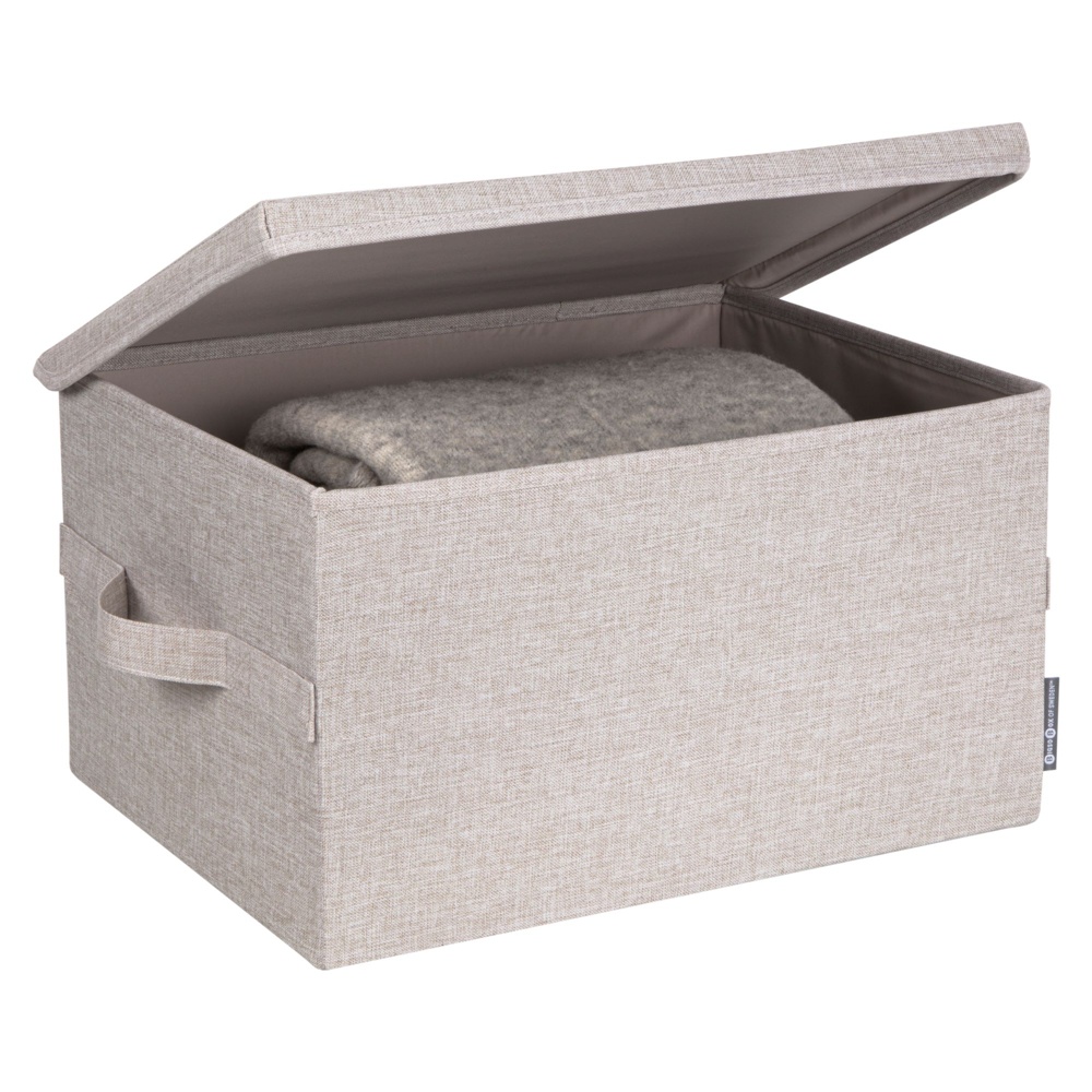 Box i tyg med lock, BIGSO LARGE SOFT STORAGE, 45 x 34 x H 25 cm, Beige