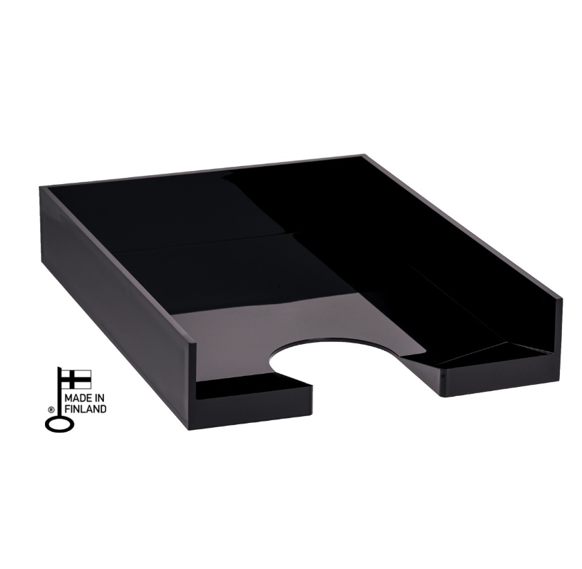 Brevkorg,  Stapelbar, PALASET,  34 x 25,5 x H 5,8 cm, Svart