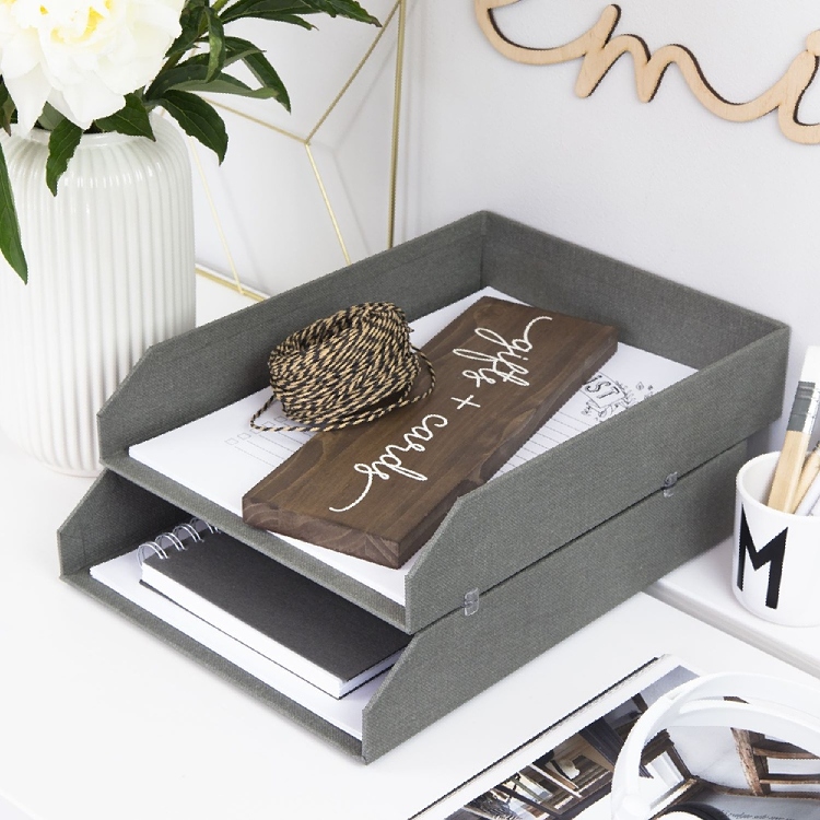 Brevkorg i canvas 2 fack, Håkan canvas, Bigso
