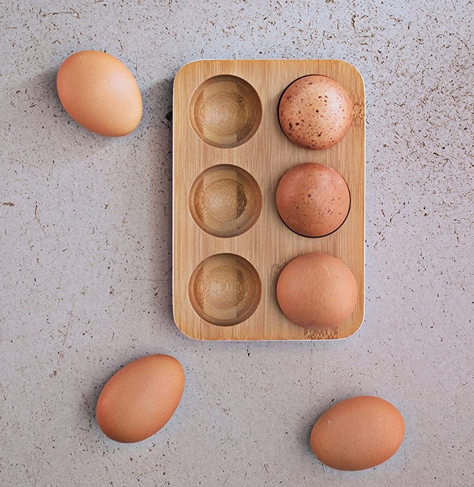 Bricka för 6 Ã„gg, Bambu, PEBBLY ECO EGG TRAY, 17,5 x 12 cm, Natur