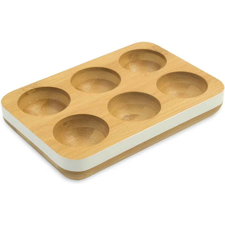 Bricka för 6 ägg, Bambu, PEBBLY ECO EGG TRAY, 17,5 x 12 cm, Natur