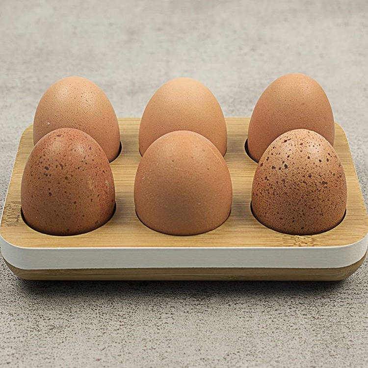Bricka för 6 ägg, Bambu, PEBBLY ECO EGG TRAY, 17,5 x 12 cm, Natur