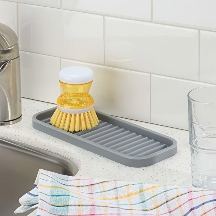 Bricka i silikon, Liten, ID SINK TRAY, 23 x 9 cm, Grå