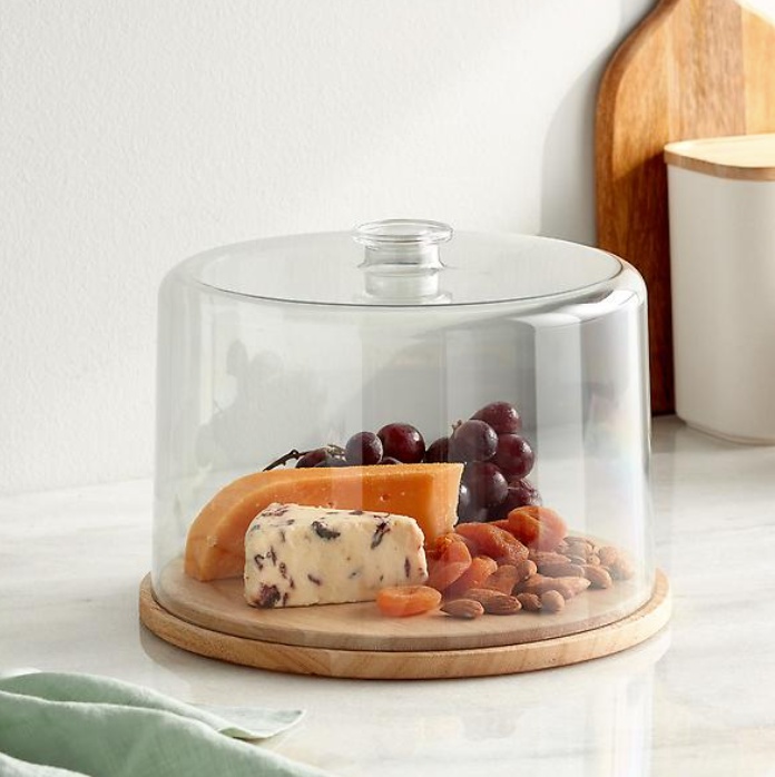 Bricka med Kupa, PANSINO CAKE DOME, Ø 37 x H 16 cm , Transparent / Natur