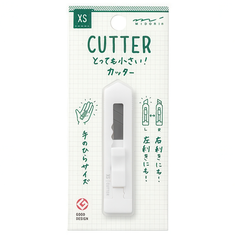 Brytkniv i miniformat, MIDORI CUTTER XS, vit