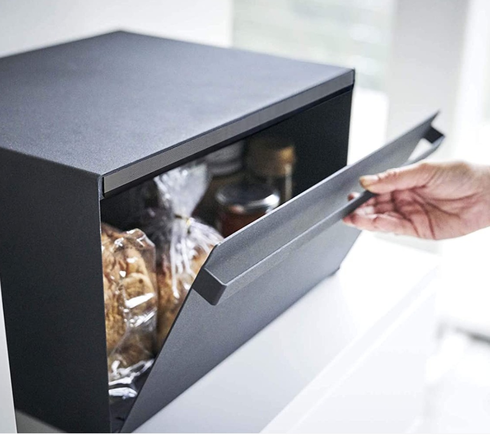 Brödlåda i metall, TOWER BREAD CASE, 40 x 34,5 x H 24 cm, Yamazaki, Svart