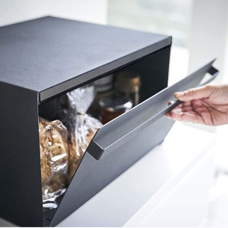 Brödlåda i metall, TOWER BREAD CASE, 40 x 34,5 x H 24 cm, Yamazaki, Svart