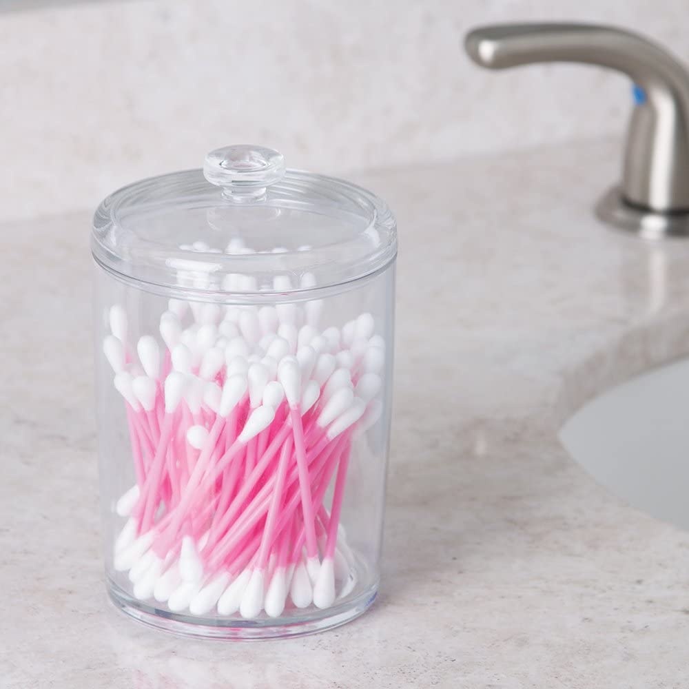 Burk för bomull, SMALL COTTON CANISTER, Ã˜ 8,5 x H13 cm, Klar akryl