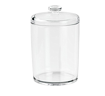 Burk för bomull, SMALL COTTON CANISTER, Ã˜ 8,5 x H13 cm, Klar akryl