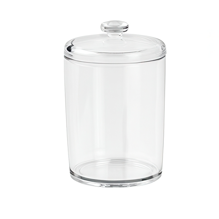 Burk för bomull, SMALL COTTON CANISTER, Ø 8,5 x H13 cm, Klar akryl