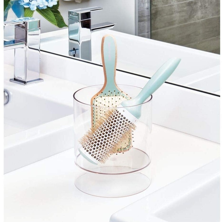 Burk för Diadem, hårband & borstar, HAIR ACCESSORY HOLDER, Ø 14 x H17 cm, Transparent