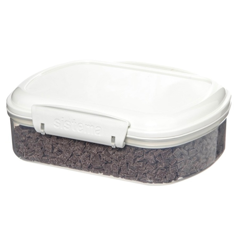 Burk för gryn, nötter mm, 685 ml, SISTEMA BAKE IT, Klar / Vit
