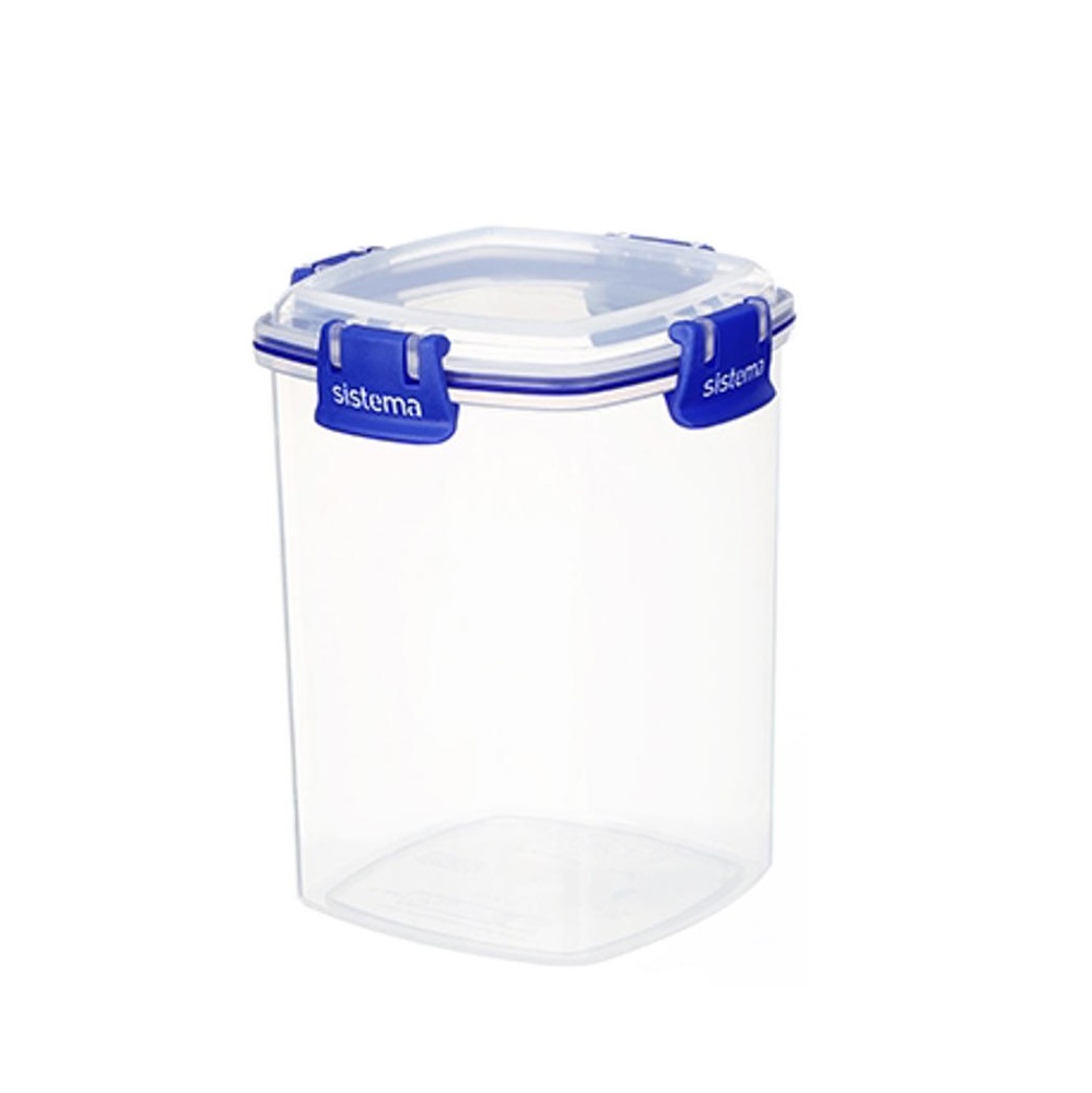 Burk för Kex, 0,9 liter, KLIP IT PLUS CRACKER, Klar / Blå
