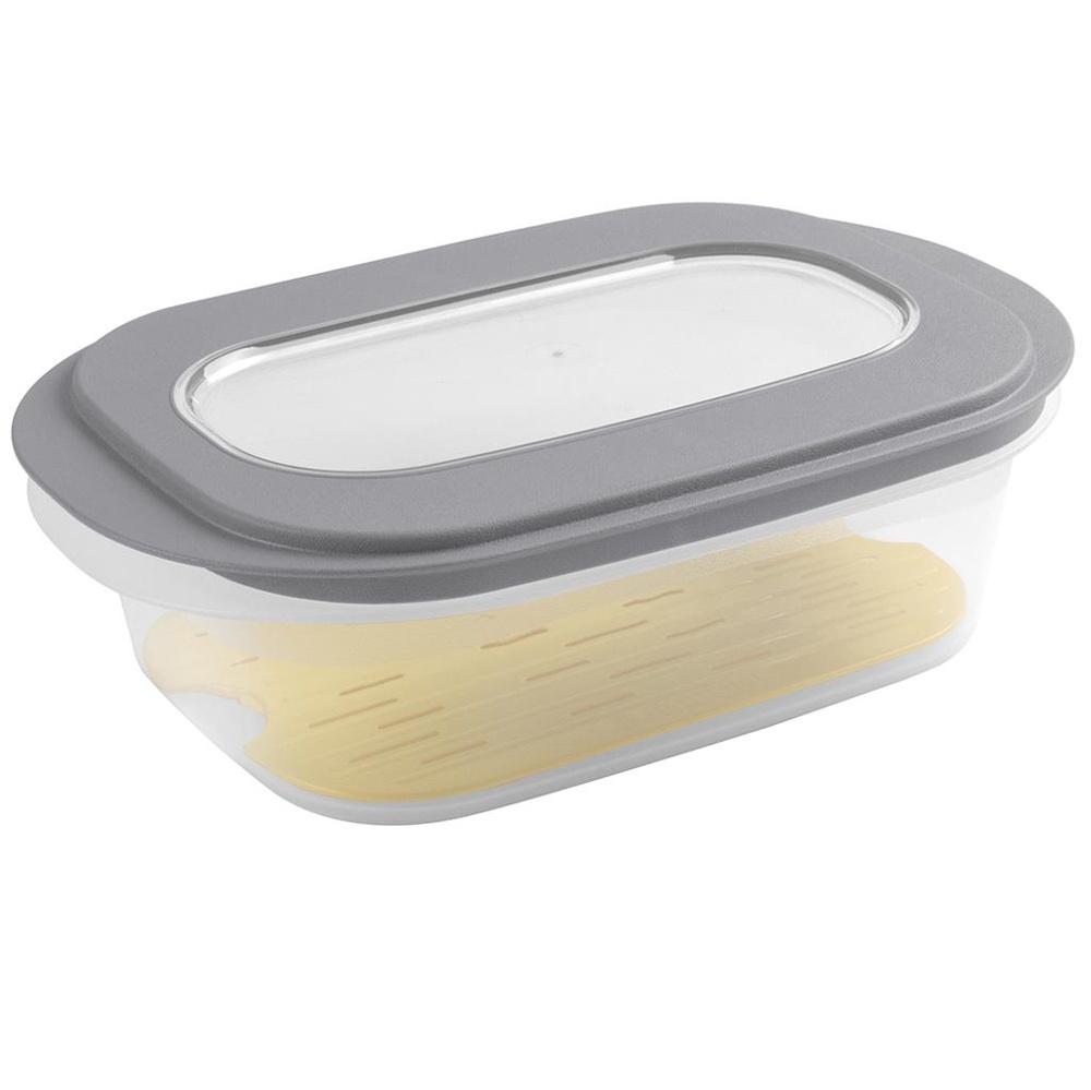Förvaringslåda för ost 26,5×17,2×10,5cm Klar/Grå