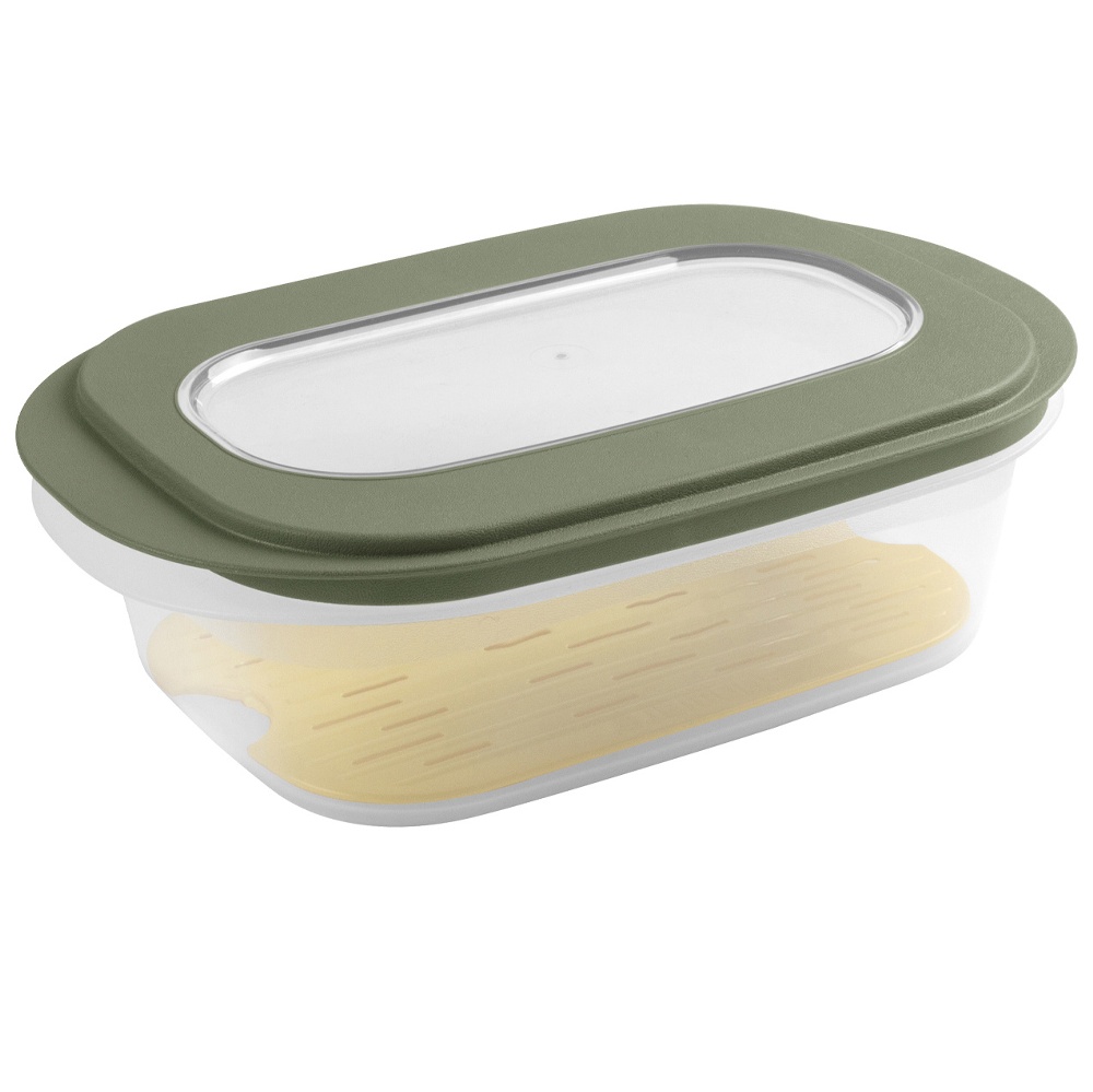 Förvaringslåda för ost 26,5×17,2×10,5cm Klar/Grön